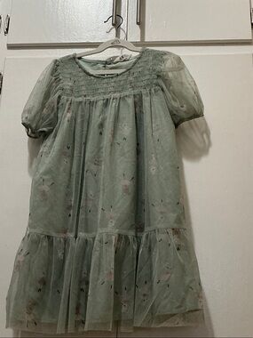 H&M Girls' Sage Green Floral Tulle Dress